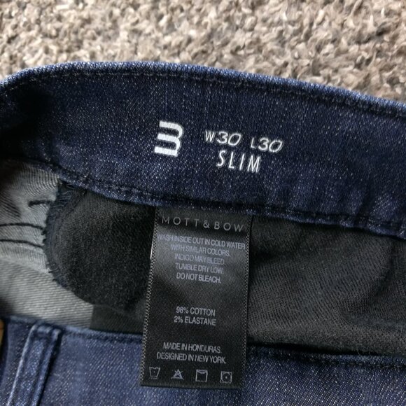 Mott & Bow Jeans 30x30 Mosco Slim Fit Stretch Dark Wash Blue $124 - Picture 3 of 10